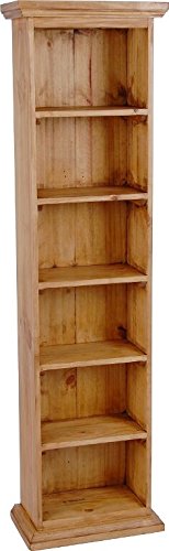 MiaMöbel DVD-Regal Mexico Möbel 39x144x22 cm Landhausstil Massivholz Pinie Honig Cover