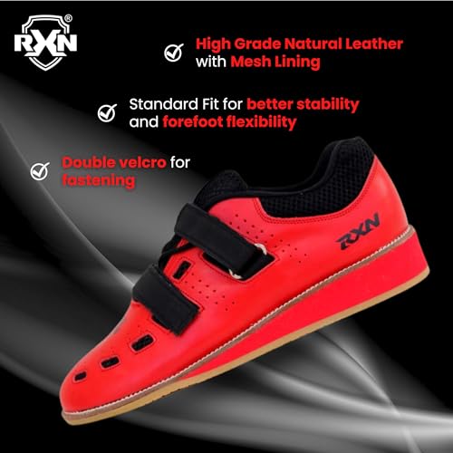 Image of RXN World Star Weightlifting Shoes for Men | Natural Leather with Mesh Lining Upper Eva Out Sole Weightlifting Shoes