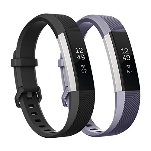 Fundro Replacement Bands Compatible with Fitbit Alta and Alta HR , Newest Sport Strap Wristband with Secure Buckle for Women Men（2- Pack)