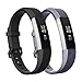 Fundro Replacement Bands Compatible with Fitbit Alta Bands and Alta HR Band, Newest Sport Strap Wristband with Secure Buckle for Women Men Boys Girls, 2- Pack (Large, A Black+Gray)