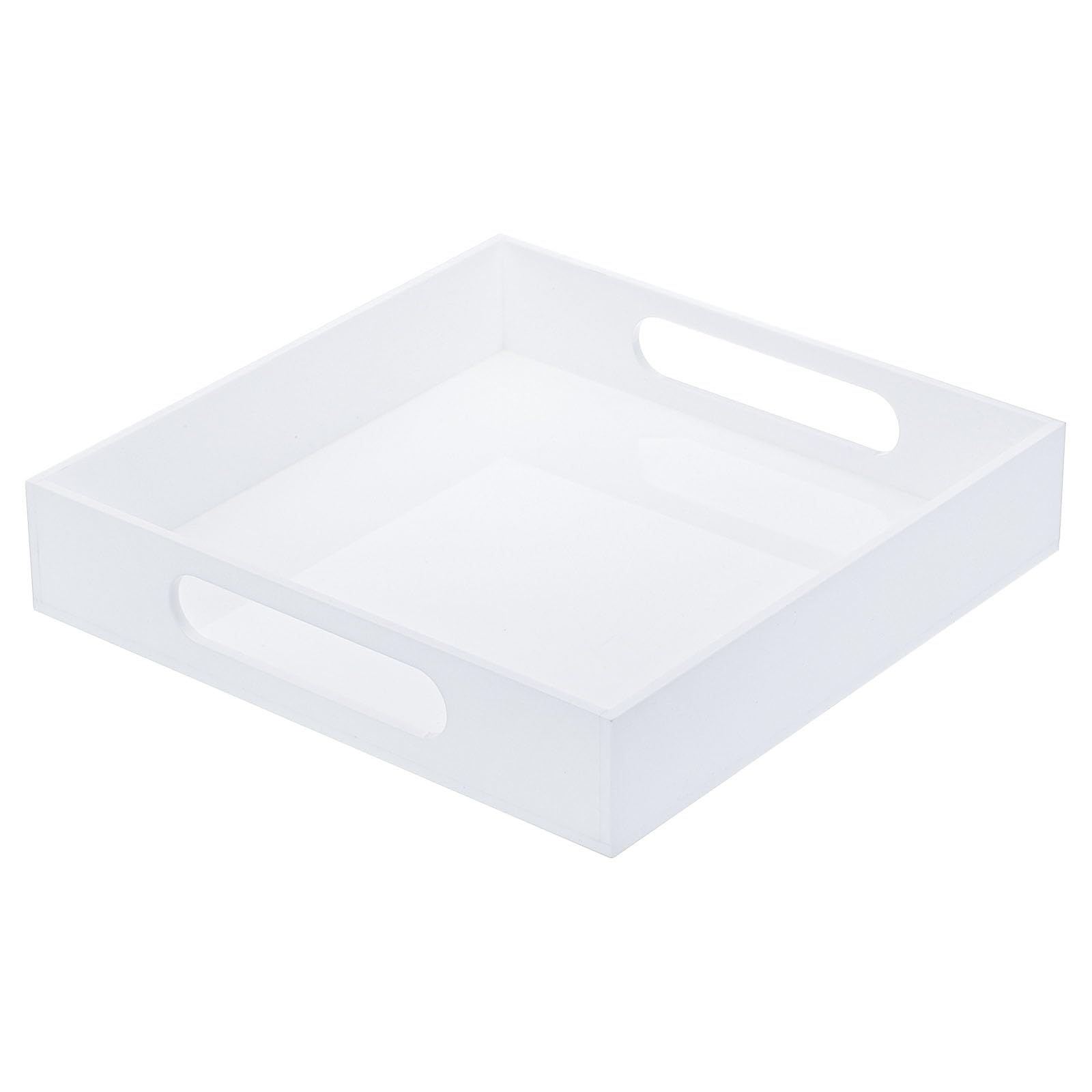 PATIKIL Vassoio in Acrilico Bianco Grande Moderno 10" x 10" per Servire