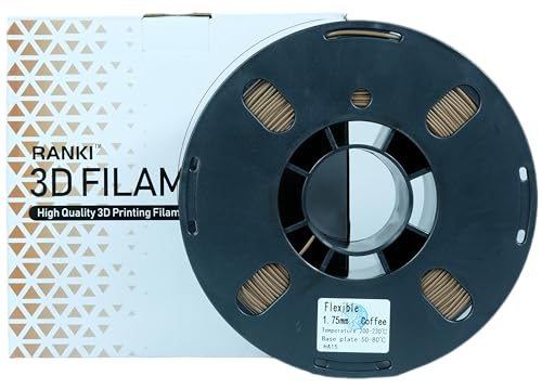 Image of RANKI TPU Filament 1.75 mm Flexible TPU, 3D Printer Filament, Dimensional Accuracy + /- 0.05 mm, 98A,1kg Spool (Coffee)