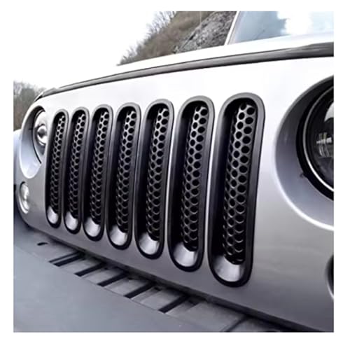 Griglia Paraurti Anteriore 1 Set/7 Pezzi Per Jeep Per Wrangler E Per Wrangler Per Unlimited 2007-10 11 12 13 14 2015 Nero Opaco Griglia Anteriore Kit Inserti Griglia In Rete Griglia Radiatore(Matte Bl