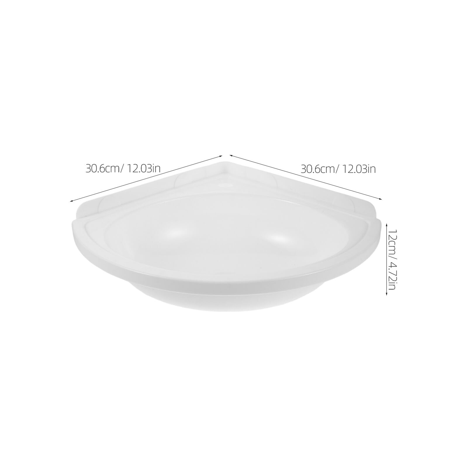 Gatuida Lavabo de Esquina Triangular Pequeño Blanco, Montado en Pared, Ligero Plástico, Adecuado para Baños Compactos y Espacios Reducidos