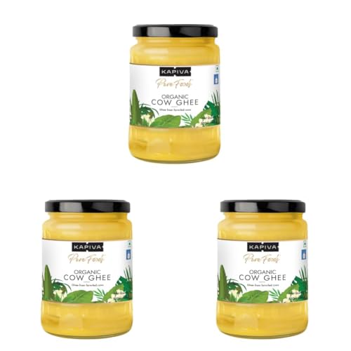 Image of Kapiva 100% Organic Ghee - Good Fats For Healthy Heart - Keto Diet Friendly, 500 Ml (Pack of 3)