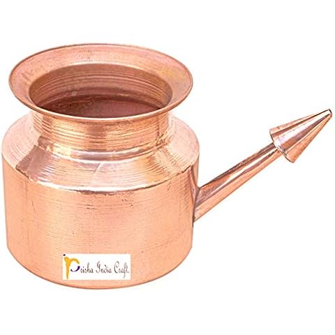 Prisha India Craft Copper Neti Pot for Sinus Irrigation (Gold) Cover