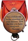 Al xavier Go Confidently Quotes Brass Compass Antique Nautical Handmade Collectible Gift for Traveler & Hiking