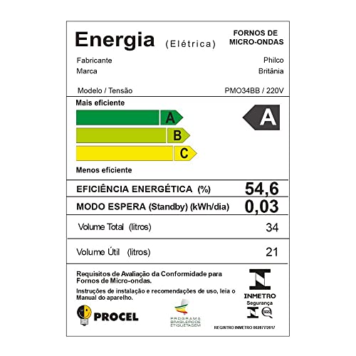 Microondas Philco 34L Branco PMO34BB 220V