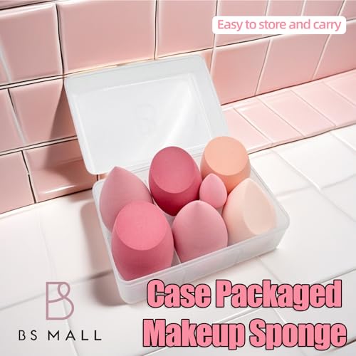 BS-MALL 7-Piece Makeup Sponge Set - Multi-Colored Blending Sponges with Mini Pink Sponge