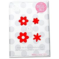 4 Blumen Bügelbilder Aus Flockfolie | Türkis, Ca. 2-4 Cm | Für Stoffe, Textilien & Upcycling | Made In Austria