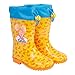 Bottes de Pluie Enfant Souris Gigio - Boots Enfants Garcon Jaune Orange et Bleu - Chaussures Garçon Fille Impérmeables - Bottines Protection Neige Boue Semelle Antidérapante Unisexe (Jaune, 24/25 EU)