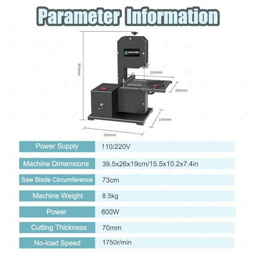 800W Benchtop Band Saw Vertical