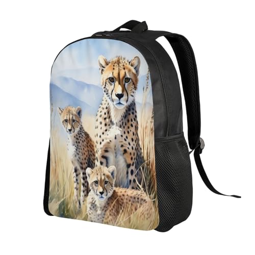 Lightweight Backpack Cheetahs Family 16Inch Waterproof Backpack Gym Casual Daypack for Women Men Gift2