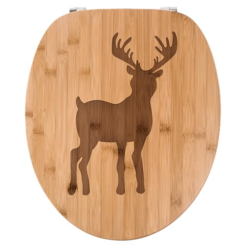 Mr. & Mrs. Panda WC Sitz Hirsch - Geschenk, Rehkitz, Klodeckel, Wald, WC-Sitz, Toilette, Waldfamilie, Klobrille, Reh, Toilettendeckel
