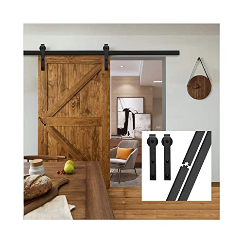 Gifsin - Kit de herrajes para puerta corrediza de granero de madera de estilo antiguo de 4 a 9.6 pies, color negro, para puerta individual (9 pies, 2740 mm)