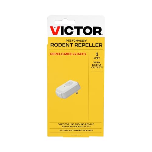 Victor PestChaser Rodent Repellent with Nightlight & Outlet - 1 Pack - M751PS - High Frequency Rodent Repeller - Repel Rodents Indoors