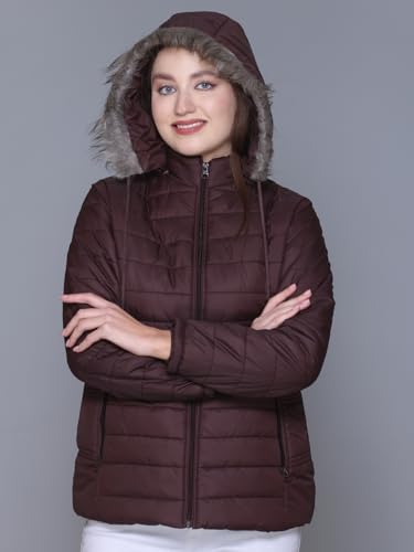 Image of RARE TIMES Women's Stylish Solid Full Sleeves Jacket | Winter Wear Quilted Jacket for Travelling | Regulaer Fit Puffer Jacket For Women