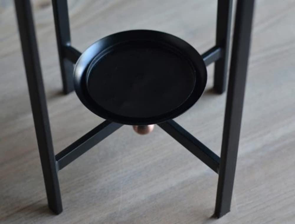 Lanterne décorative en métal, bougeoir en fer forgé pour la maison, bougeoir créatif tendance noir pour le salon - L