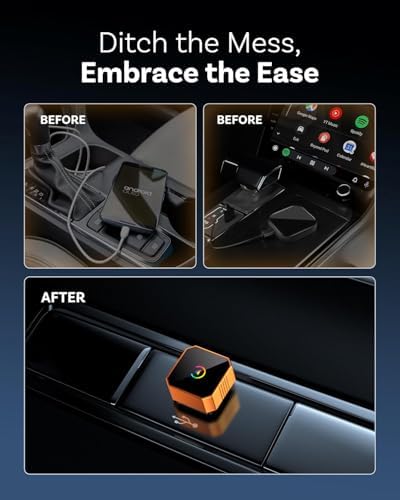 2026 Aimoon Mini Wireless CarPlay Adapter Upgrade Wired to Wireless for CarPlay & Android Auto Plug and Play Fast Auto-Reconnect Stable Control Zero Delay Car Play for iPhone iOS 10+ Android 11+ — view 7