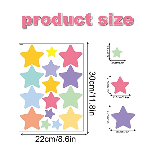 150 stickers decorativos de estrellas en vinilo removible miniatura 2
