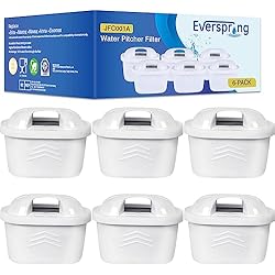Filtro Evolve De Vand everspring Reemplazo del Filtro de Agua para Brita Maxtra, Mavea, Anna Duomax (Paquete de 6)