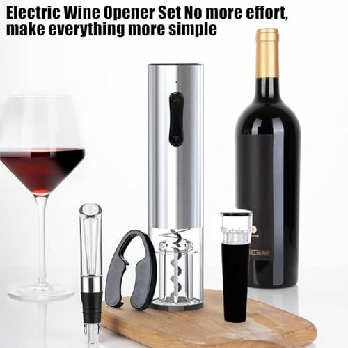 Retire-bouchon électrique de vin rechargeable en acier inoxydable - 5