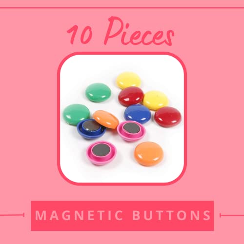 Image of Eduway (Set of 10) Colourful Magnet Buttons for Fridge,Magnetic Whiteboard | Stick Notes, Photos, Charts and More | Eduway Premium Accessories