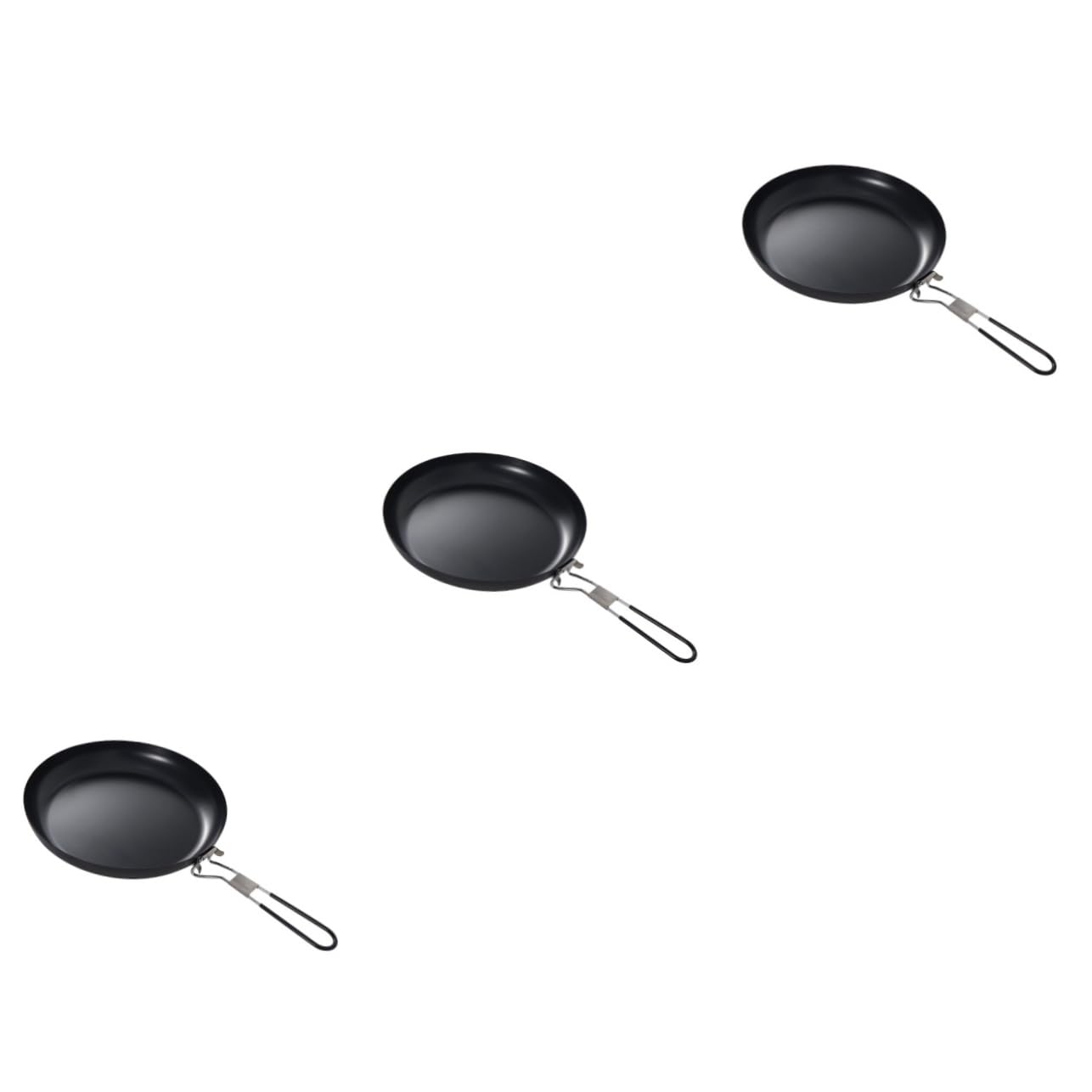 Bratpfannen, 3 Stück, 9 Bratpfannen, Grillpfannen for Backofen, Induktionskochfeld, Campingpfannen, gebratenes Campingkochgeschirr, Camping-Grillpfanne, Mini-Wok, Herd, Grillpfanne