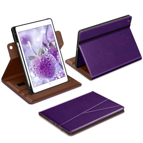 Étui iPad 10.2 pouces DTTO rotatif violet foncé pour 9e 8e 7e gen
