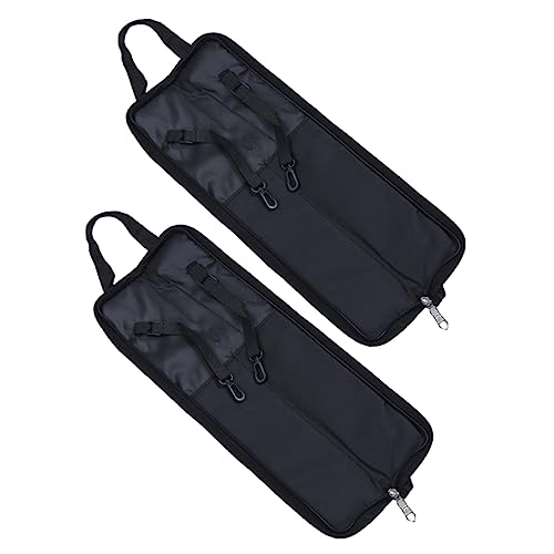 Toddmomy 2pcs Drumstick Bag Case Heavy Duty Drum Stick Bag for Gig Easy Carrying Handle and Zipper
