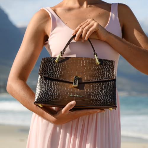 Bolso tote mediano con diseño de cuero vegano elegante miniatura 5