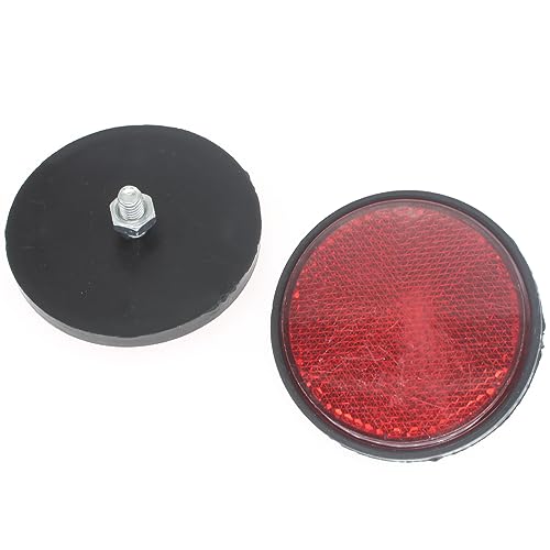 Image of 4 Pcs Red Plastic Reflective Warning Universal Round Reflector for Motorcycle Bike
