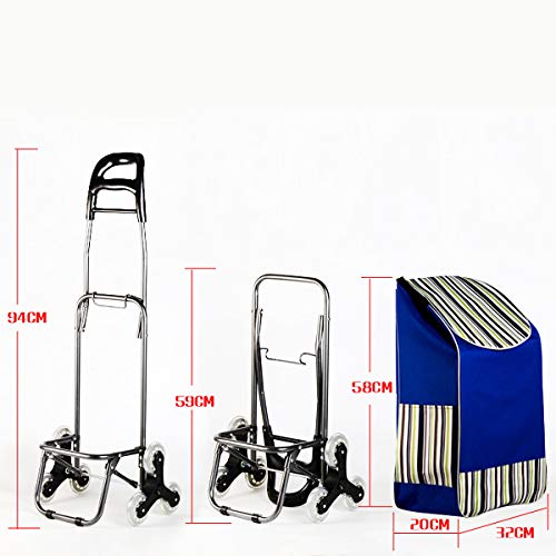 Faltbare Einkaufstrolley Tasche, faltbarer Trolley Cart, 3 Räder, Treppen-Kletterwagen, faltbar, großes Fassungsvermögen… – Bild 6