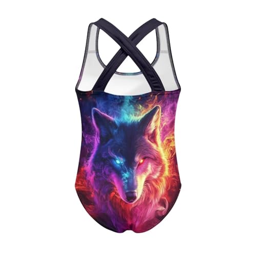 Image of Yzaoxia Girls' Swimwear One Piece Swimsuit for Kids Scoop Neck Bathing Suit Round Neck Swim Wear 5-14Y