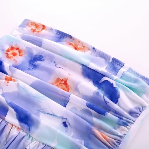 Image of GRACE KARIN Women Strapless Dress Casual Loose Ruched Long Maxi Dress with Pockets