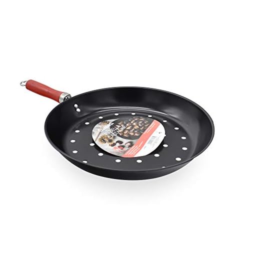 takestop® Padella per Castagne 28 Cm in Acciaio con Fori