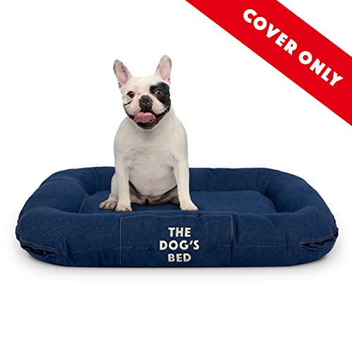 Replacement Cover Only For The Dog's Bed, Washable Quality Blue Denim Fabric, Medium 31.5” X 23.5” #TOP1