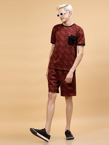 Image of Rigo Cotton Blend Waffle Knit Self Textured Co-Ord Set For Men's|Night Suit Set|Lounge-Wear Pajama Set|Night Wear, Beach Wear, Vacation Wear