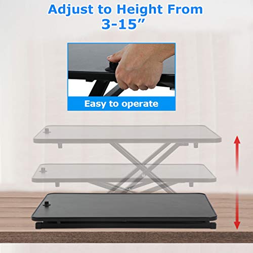 Standing Desk Computer Workstation Stand Up Desks Height Adjustable Sit to Stand Ergonomic Converter Laptop Stands Dual Tabletop Monitor PC Desktop Gas Spring Riser Table Fully Assembled,29\"