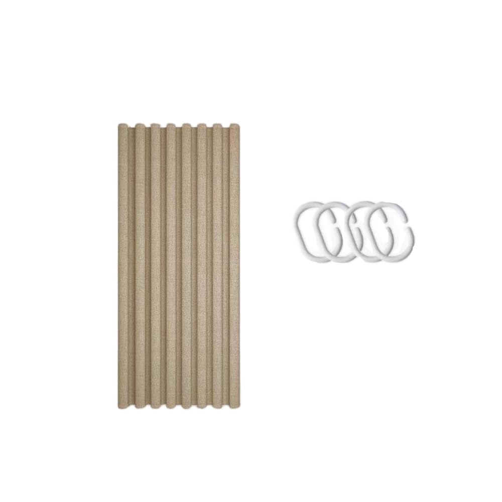 JIUJ Cortina de ducha con textura de lino, impermeable, resistente al moho y al moho, extra gruesa, resistente, tela de algodón de primera calidad, antiestática (albaricoque premium, 1,8 m de ancho x
