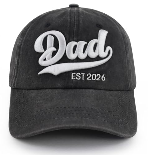 Image of 2PCS Mom and Dad EST 2026 Hat, 3D Embroidered Adjustable New Parents Gifts Baseball Cap