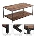 Bonzy Home Industrial Coffee Table with Storage Shelf for Living Room, Vintage Wood Look Accent Furniture with Metal Frame Cocktail Table, Easy Assembly