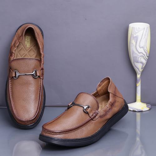Image of DOCTOR EXTRA SOFT Classic Genuine Leather Formal Shoes for Men with Memory Foam Cushion| Ultra Lightweight & Comfortable|Stylish & Flexible|Parties,Occasions,Office,Wedding,Casual|Black Slip On D-805