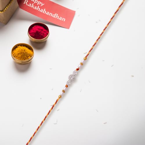 Image of 925 Silver Rakhi for Brother | Elegant Chandi Rakhi for Raksha Bandhan | Premium Traditional Rakhi Gift for Bhai, Boys & Kids | Comfortable Bracelet Style RakhiARH000123