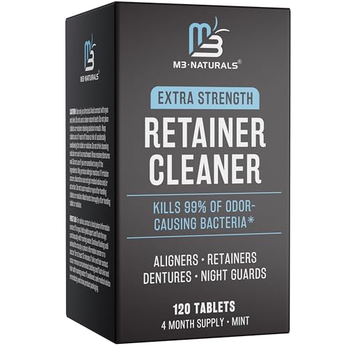 Retainer Cleanser Tablets Invisalign Cleaner, Removes Odors Discoloration Stains and Plaque 4 Month...