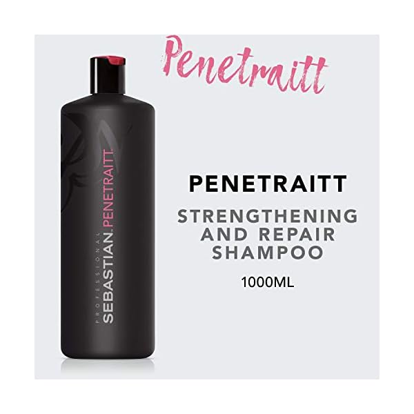Sebastian Professional Penetraitt Shampoo, Strengthening & Repair, For Damaged & Colored Hair, 33.8 fl oz