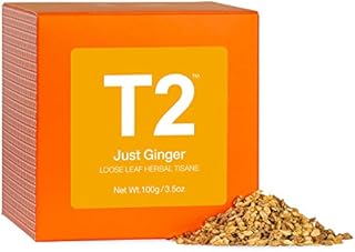 T2 Tea - Just Ginger, Ginger Tea, Loose Leaf Herbal Tea in Gift Cube, 100g, 3.5oz