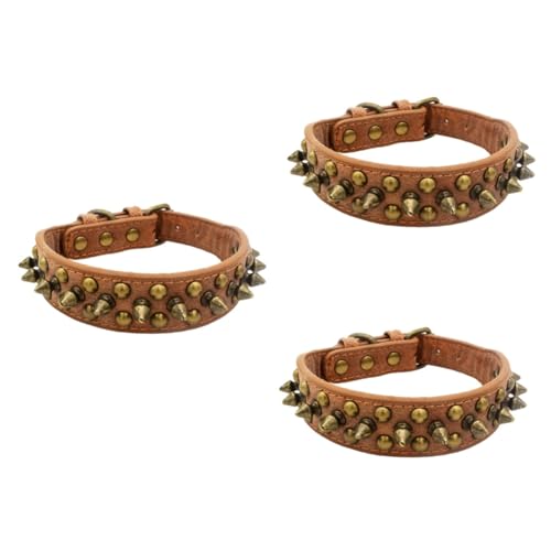 Collier pour chien rivets et clous ronds robustes ajustables Angoily