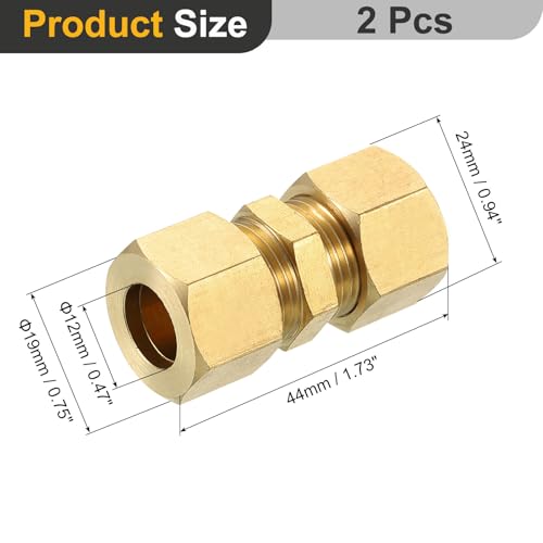 Casquillos de compresión y conector de latón macizo con rosca NPT para tuberías de 12 mm 3