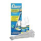 Clinere Earwax Removal Kit, Safely and Gently Clean Ear Wax, Itch Relief, Works Instantly .5oz Carbamide Peroxide, 2 x .5 Fl Oz with 12 Sticks